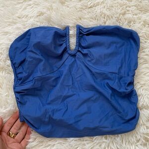 Zara Blue Strapless Top